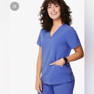 FIGS Casma Scrub Top in Denim